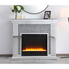 Elegant Decor 47.5 In. Crystal Mirrored Mantle With Crystal Insert Fireplace, 2PK MF9902-F2